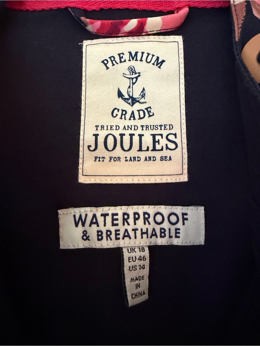 Joules | Floral Hooded Waterproof Rain Jacket - Picture 6 of 11